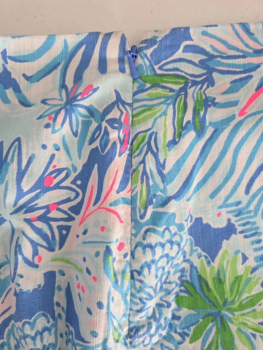 Lilly Pulitzer Blue Pink Floral Print Scallop Lace Skort Size 0